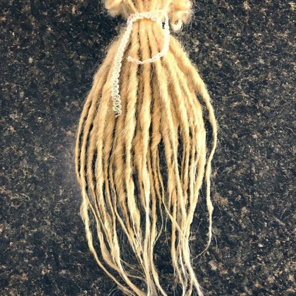 25 Platinum Blonde Dread Dreadlock Hair Extensions main image 4